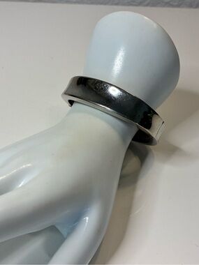 Silver-Tone Wide Metal Stackable Trending Bracelet